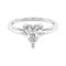 3D illustration white gold or silver engagement ring wi