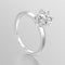 3D illustration white gold or silver traditional solitaire engagement ring with diamond