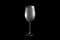 3D illustration of white wine glass isolated on black - drinking glass render