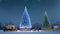 3d illustration of winter christmas tree scene. Christmas celebration