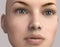 3D illustration of a womans face isolated