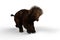 3D illustration of a Woolly Mammoth baby running, the extinct relative of the modern Elephant isolated on a white background