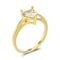3D illustration yellow gold engagement ring with diamon