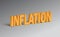 3D illustration of yellow Inflation text