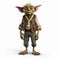 3d Illustration Of Yoda In The Style Of Goblin Academia