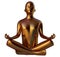 3d illustration of yoga lotus pose man stylized figure golden
