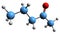 3D image of 2-Pentanone skeletal formula