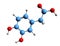 3D image of 3,4-Dihydroxyphenylacetic acid skeletal formula