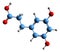 3D image of 3,5-Dihydroxyphenylpropionoic acid skeletal formula