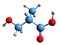 3D image of 3-Hydroxyisobutyric acid skeletal formula