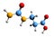 3D image of 3-Ureidopropionic acid skeletal formula