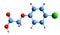 3D image of 4-chlorophenoxyacetic acid skeletal formula