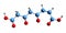 3D image of 4-Maleylacetoacetic acid skeletal formula