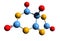 3D image of 5-Hydroxyisourate skeletal formula