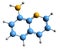 3D image of 8-Aminoquinoline skeletal formula