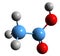 3D image of Acetic acid skeletal formula