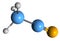 3D image of Acetonitrile skeletal formula