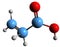 3D image of Acrylic acid skeletal formula