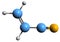 3D image of Acrylonitrile skeletal formula