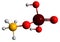 3D image of Ammonium dihydrogen phosphate skeletal formula