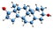 3D image of Androstenediol skeletal formula