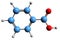 3D image of Benzoic acid skeletal formula