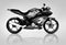 3D Image of Black Motor Cycle