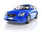 3D Image of Blue Sedan Car