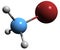 3D image of Bromomethane skeletal formula