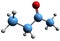 3D image of Butanone skeletal formula