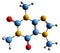 3D image of Caffeine skeletal formula