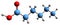 3D image of Caproic acid skeletal formula