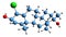 3D image of Chlorodehydromethylandrostenediol skeletal formula