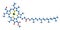 3D image of Chlorophyll b skeletal formula