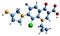 3D image of Clinafloxacin skeletal formula