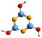 3D image of Cyanuric acid skeletal formula