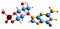 3D image of Cyclic guanosine monophosphate skeletal formula