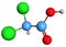 3D image of Dichloroacetic acid skeletal formula