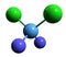 3D image of Dichlorodifluoromethane skeletal formula