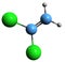 3D image of Dichloroethene skeletal formula
