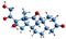 3D image of Dihydrocortisone skeletal formula