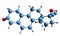 3D image of Dihydronorethisterone skeletal formula