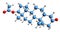 3D image of Dihydrotestosterone acetate skeletal formula
