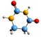 3D image of Dihydrouracil skeletal formula