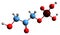 3D image of Dihydroxyacetone phosphate skeletal formula