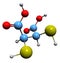 3D image of Dimercaptosuccinic acid skeletal formula