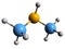 3D image of Dimethylamine skeletal formula