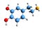 3D image of dopamine skeletal formula