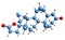 3D image of drospirenone skeletal formula