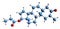 3D image of Drostanolone propionate skeletal formula